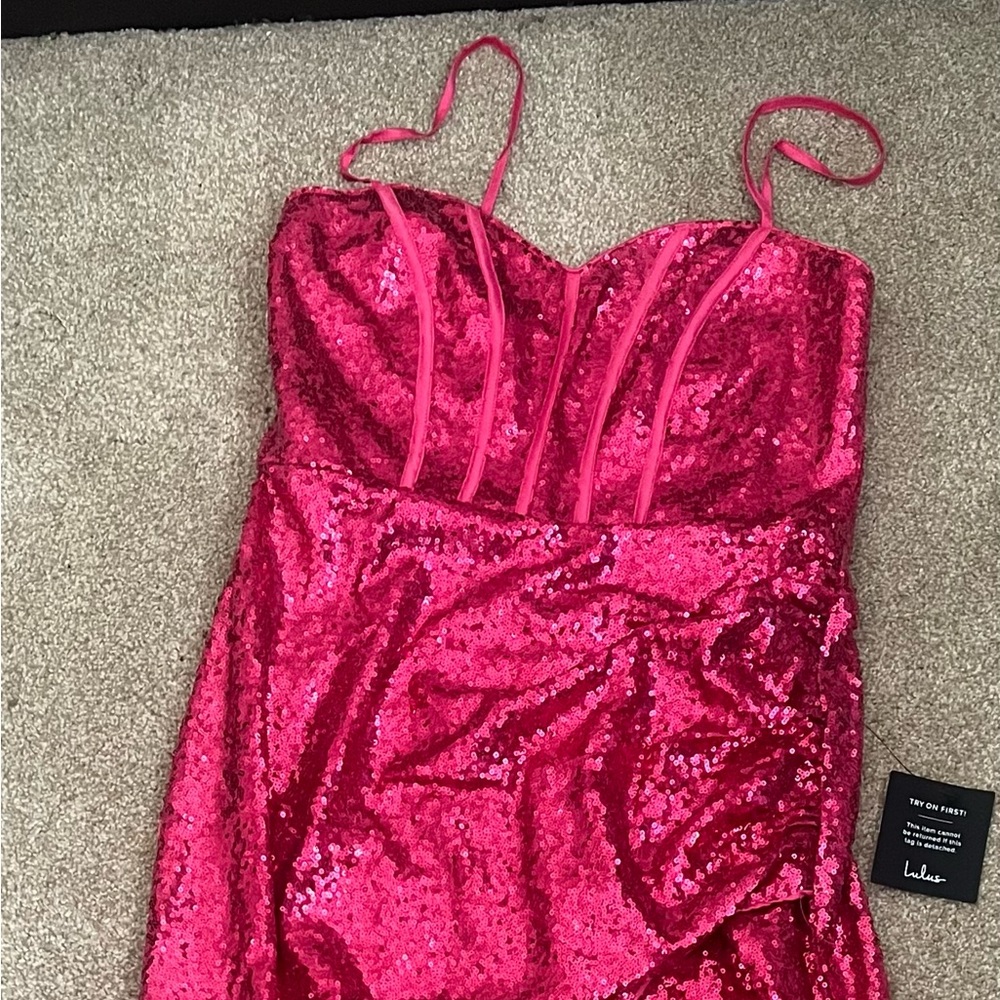Lulu's Vibrant Pink Sequin Dress